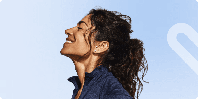 Woman looking up towards the sky